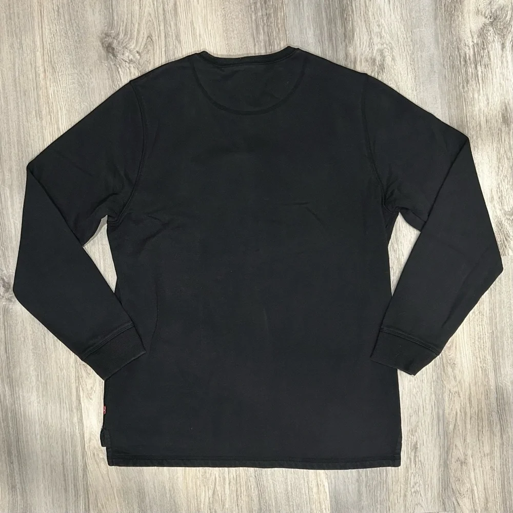 Levi’s Men's Black Crew Neck Cotton Blend Sweatshirt Long Sleeve Logo Size L
